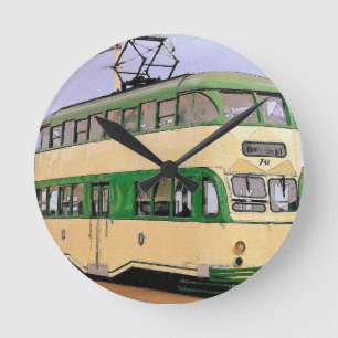 Blackpool-Tram Runde Wanduhr