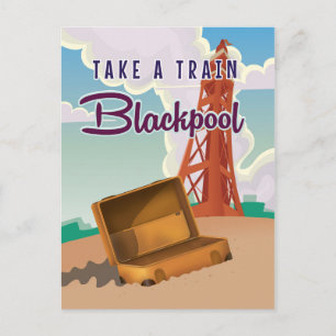 Blackpool Vintage-Reiseposter Postkarte