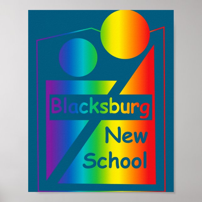 Blacksburg New School Retro Design  Poster (Vorne)