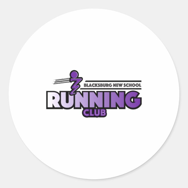 Blacksburg New School Running Club  Runder Aufkleber (Vorderseite)