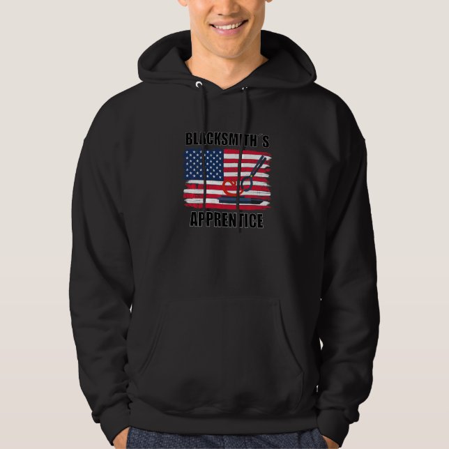 Blacksmith Apprentice Patriotic Us Flag Hoodie (Vorderseite)
