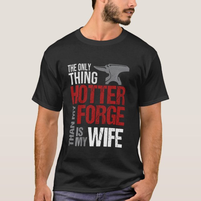Blacksmith Husband Gift Wife  Anvil Forge Men's Lo T-Shirt (Vorderseite)