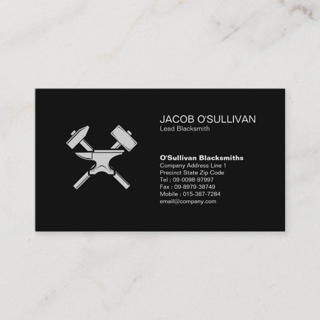 Blacksmith Iron Works Metal Visitenkarte (Vorderseite)