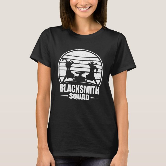 Blacksmith Squad Forge Anvil Blacksmithing T-Shirt (Vorderseite)