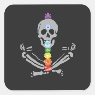 BlackStitch - Chakras Square Quadratischer Aufkleber
