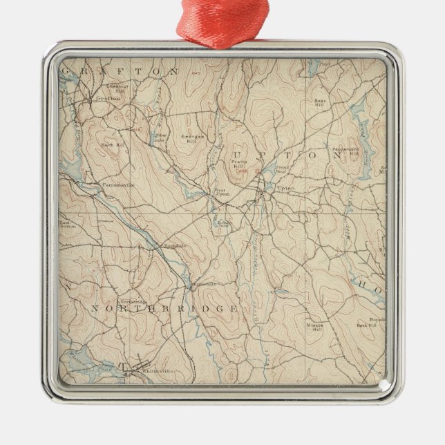 Blackstone, Massachusetts Silbernes Ornament (Vorne)