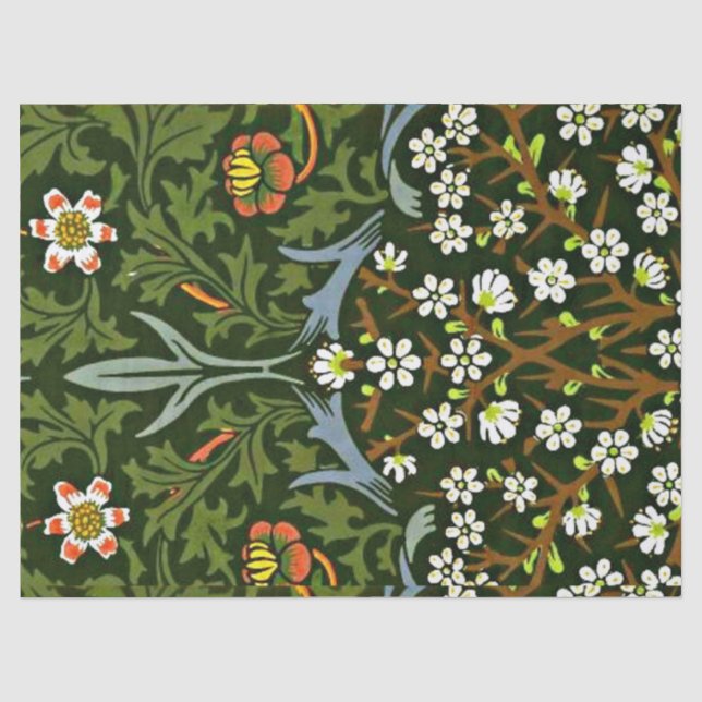 Blackthorn, berühmtes William Morris-Muster, Seidenpapier (Vorderseite)