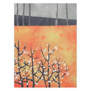 Blackthorn Blossom Frühlingslandschaft Malerei Tischdecke