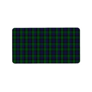 Blackwatch Tartan Adressaufkleber
