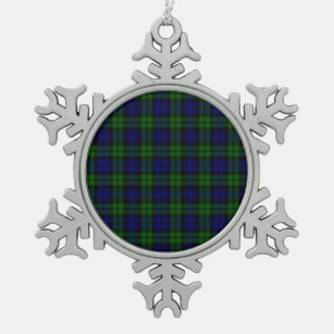 Blackwatch Tartan Campbell-Clan Schneeflocken Zinn-Ornament