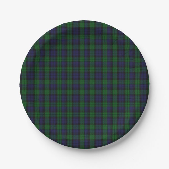 Blackwatch Tartan Pappteller (Vorderseite)