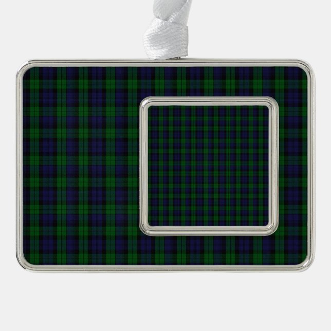 Blackwatch Tartan Rahmen-Ornament Silber (Vorderseite)