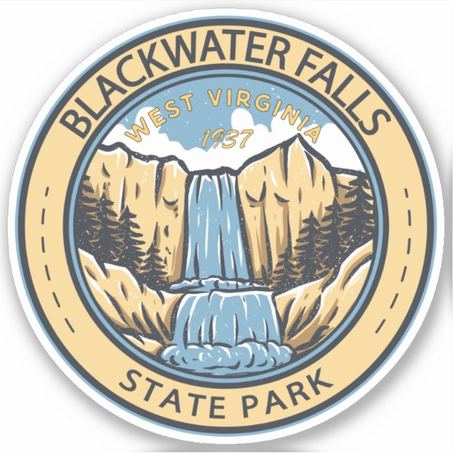 Blackwater Falls Staat Park West Virginia Abzeiche Aufkleber (Vorderseite)