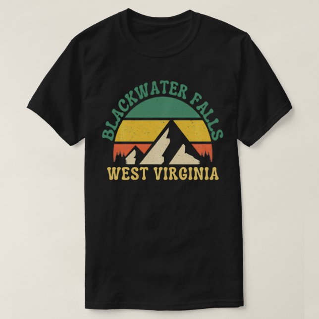 Blackwater Falls West Virginia Mountain Retro Suns T-Shirt (Design vorne)