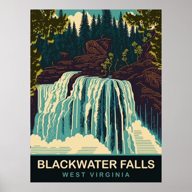 Blackwater Falls, West Virginia, Travel Poster (Vorne)