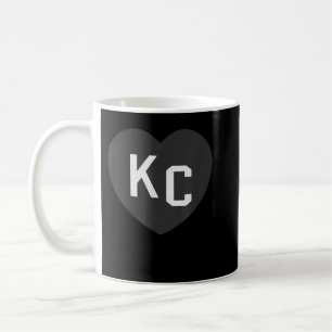 BlackWhite KC 2 Letter Kc Liebe Kc Herz KC (Kansas Kaffeetasse