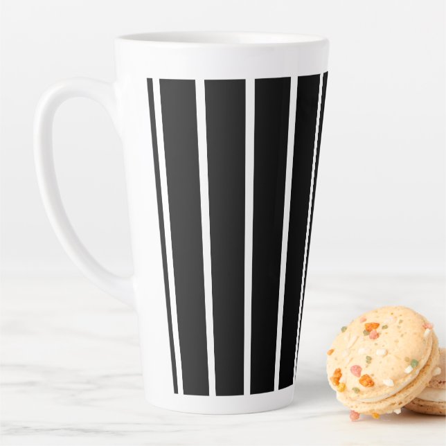 BlackWhite Lines Große Latte-Tasse Milchtasse (Beispiel)