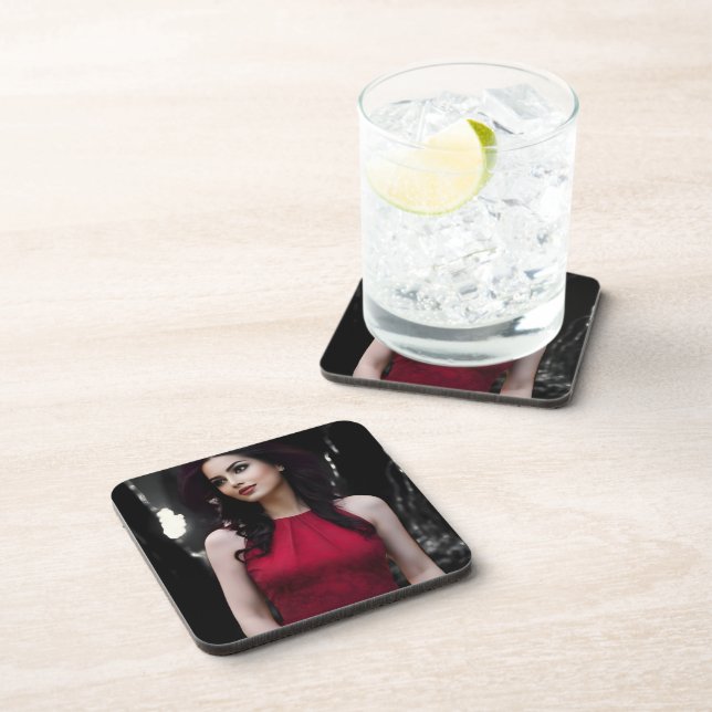 BlackWhiteRed hard plastic coasters Getränkeuntersetzer (Rechte Seite)