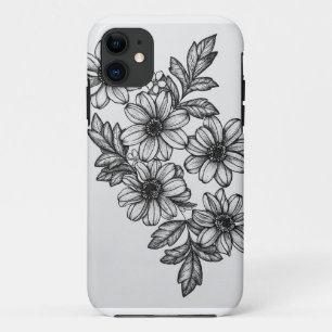 Blackwork Blumen-Telefon-Kasten Case-Mate iPhone Hülle