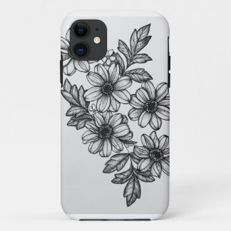 Blackwork Blumen-Telefon-Kasten Case-Mate iPhone Hülle
