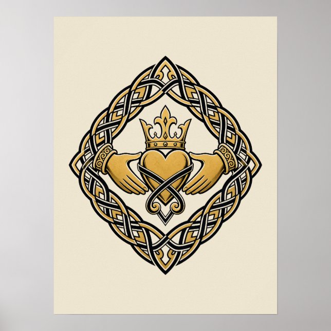 Blackwork Claddagh Poster (Vorne)
