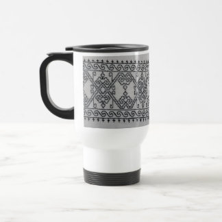 Blackwork embroidery travel mug reisebecher