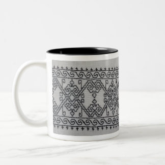 Blackwork embroidery two tone mug zweifarbige tasse