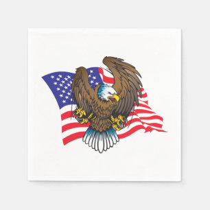 Blad Eagle und die amerikanische Flagge Serviette