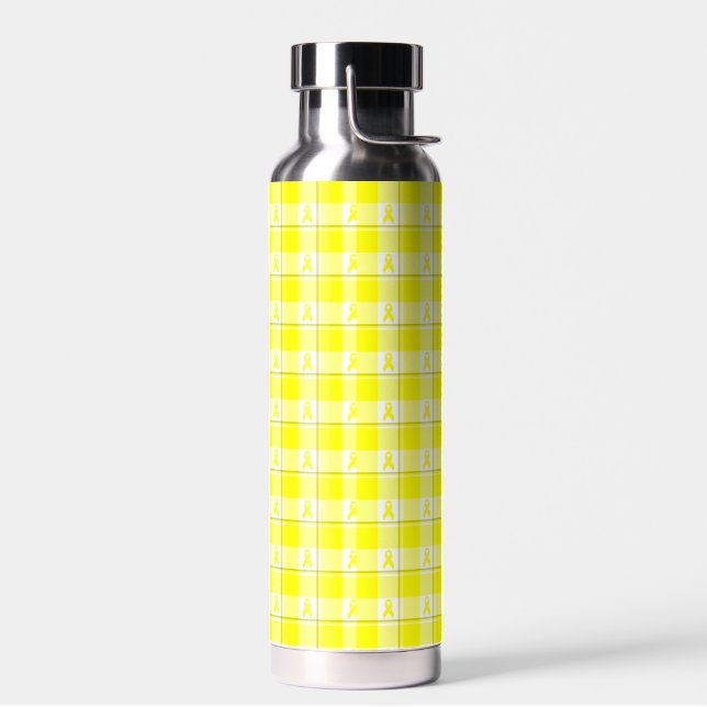 Bladder Cancer Awareness Plaid Water Bottle Trinkflasche (Links)
