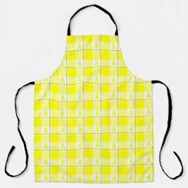 Bladder Cancer Awareness Plaid Yellow Ribbon Schürze
