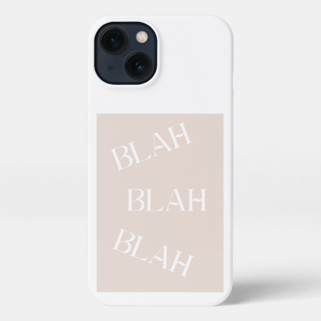 Blah Blah Blah iPhone Case neutrales farbiges Desi iPhone Hülle (Rückseite)