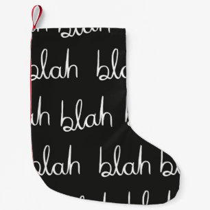 Blah blah nahtloses Muster. Kleiner Weihnachtsstrumpf