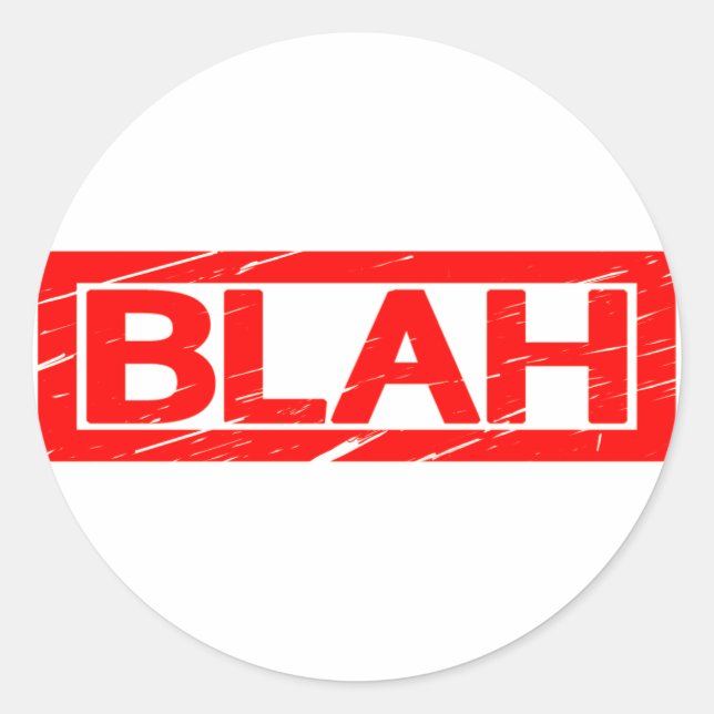 Blah Briefmarke Runder Aufkleber (Vorderseite)