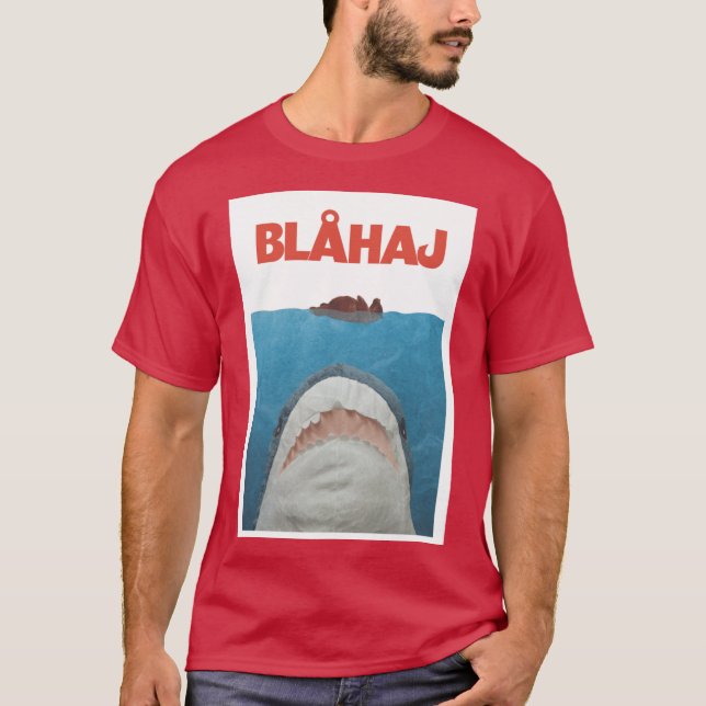 Blahaj Jaws Poster friends T-Shirt (Vorderseite)