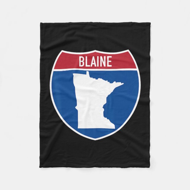 Blaine Minnesota Map Highway Interstate Sign Souve Fleecedecke (Vorderseite)