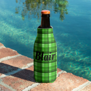 "Blair" bedeutet den Namen auf grünem Tartan, Flas Flaschenkühler