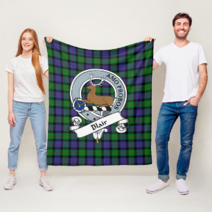 Blair Clan Abzeichen Tartan Kariert Fleecedecke