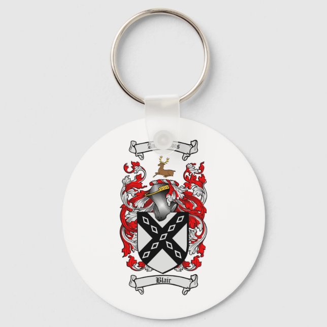 BLAIR-FAMILIENWAPPEN - WAFFENSCHUTZMUTTER SCHLÜSSELANHÄNGER (Vorderseite)
