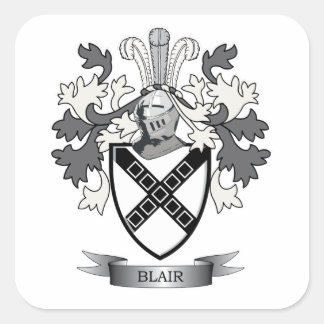Blair-Familienwappen-Wappen Quadratischer Aufkleber