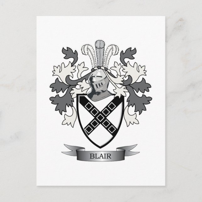 Blair Family Crest Coat of Arms Postkarte (Vorderseite)