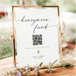 BLAIR Minimalistisch Boho Honeymoon Fund Wedding S Poster