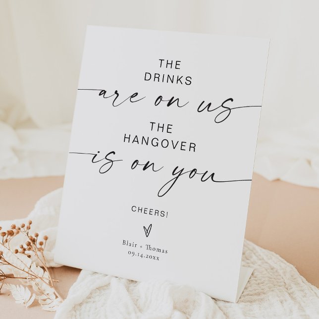 BLAIR Minimalistisch Wedding Open Bar Sign | Moder Sockelschild (Von Creator hochgeladen)