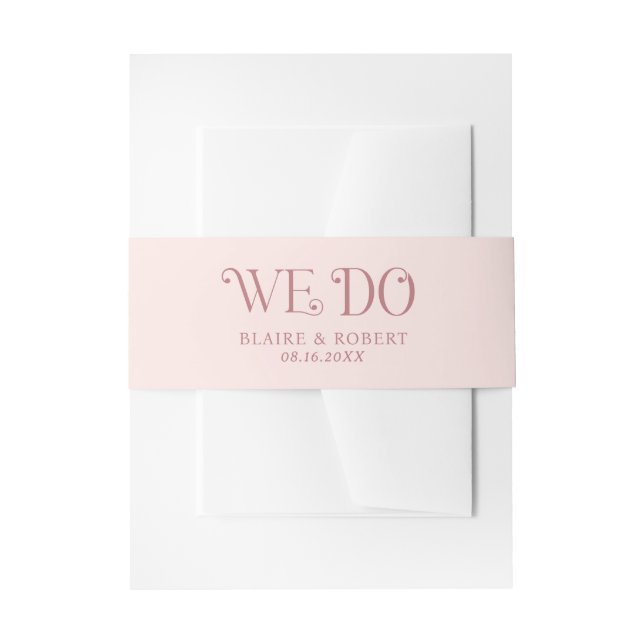 Blaire Blush Pink Moderne Hochzeit Einladungsbanderole (Vorderseite Beispiel)