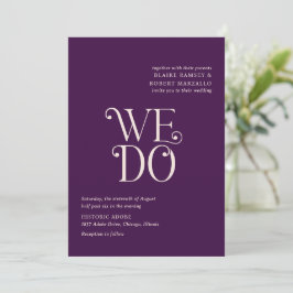 Blaire Lila Moderne Hochzeit Einladung