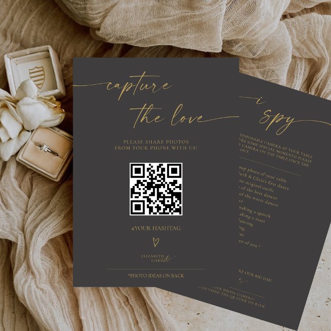 BLAIRE Modern Calligraphy I Spy Wedding Game Menu RSVP Karte (Von Creator hochgeladen)