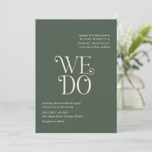 Blaire Moss Green Modern Wedding Einladung
