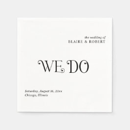 Blaire Schwarz-weiß Moderne Hochzeit Serviette