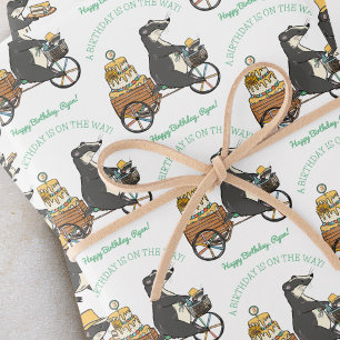 Blaireaux à vélo Papier cadeau personnalisé pour l