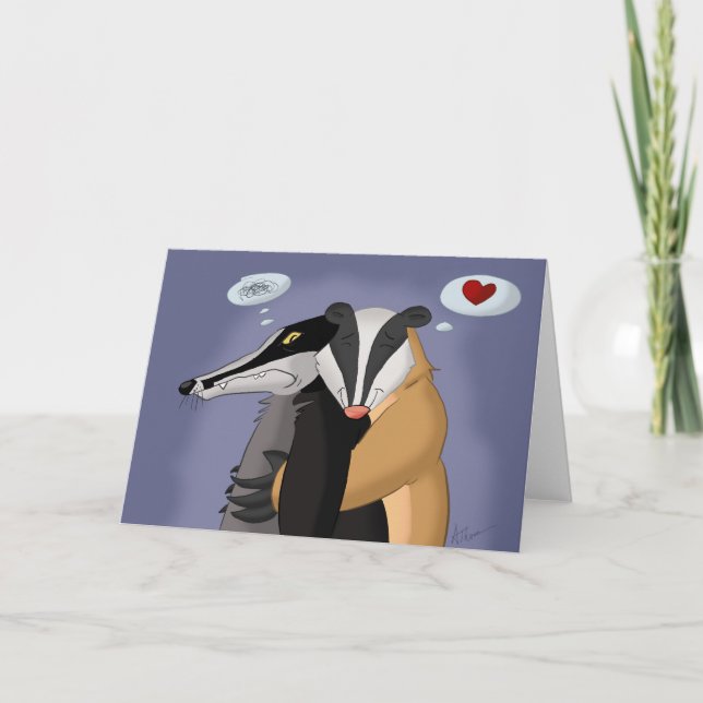Blaireaux dans la carte de voeux d'amour (Devant)