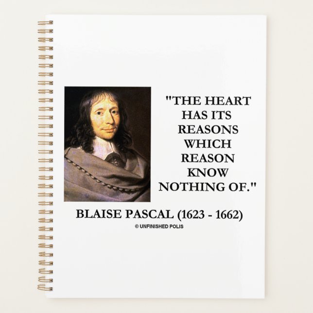 Blaise Pascal Coeur Raisons Raison Ne Connaît Rien (Devant)